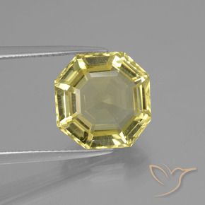 Quarzo Giallo chiaro naturale da 6.81 ct, Ottagonale / Taglio smeraldo, VVS-VS