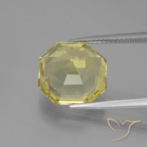 Quarzo Giallo chiaro naturale da 6.81 ct, Ottagonale / Taglio smeraldo, VVS-VS