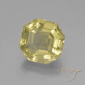 Quarzo Giallo chiaro naturale da 5.54 ct, Ottagonale / Taglio smeraldo, VVS-VS