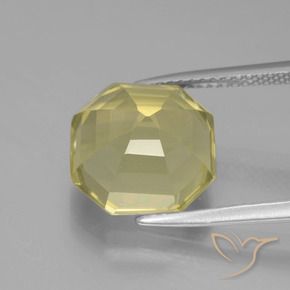 Quarzo Giallo chiaro naturale da 5.54 ct, Ottagonale / Taglio smeraldo, VVS-VS