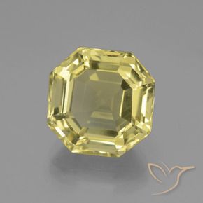 Quarzo Giallo pallido naturale da 7.03 ct, Ottagonale / Taglio smeraldo, VVS-VS