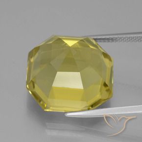 Quarzo Giallo medio-chiaro naturale da 21.73 ct, Ottagonale / Taglio smeraldo, VVS