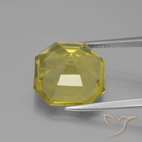 Quarzo Giallo medio naturale da 11.35 ct, Ottagonale / Taglio smeraldo, VVS