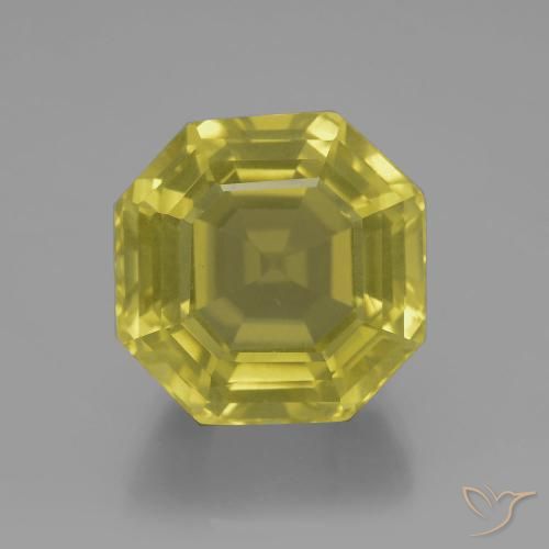 19.09ct Naturale Giallo medio Quarzo, Taglio smeraldo, VVS-VS
