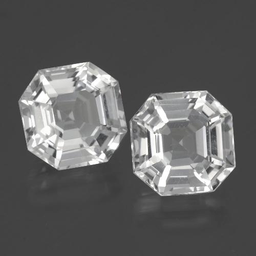 Quarzo naturale bianco da 8,23 ct, taglio smeraldo, VVS