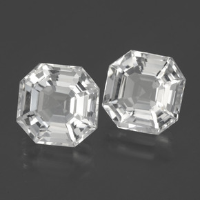 Quarzo naturale bianco da 8,23 ct, taglio smeraldo, VVS