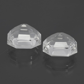 Quarzo naturale bianco da 8,23 ct, taglio smeraldo, VVS