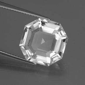 Quarzo Bianco naturale da 8.35 ct, Taglio smeraldo, VVS