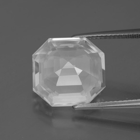 Quarzo Bianco naturale da 8.35 ct, Taglio smeraldo, VVS