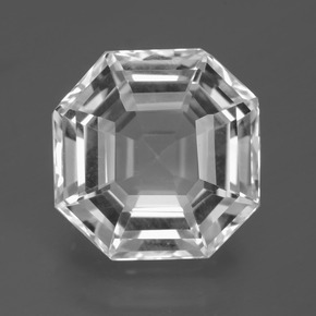 Quarzo bianco naturale da 11,67 ct, taglio smeraldo, VVS