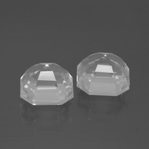Gemme di Quarzo Bianco trasparente naturale da 7.69 ct, Taglio smeraldo, VVS
