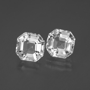 Gemme di Quarzo Bianco naturale da  ct, Taglio smeraldo, VVS