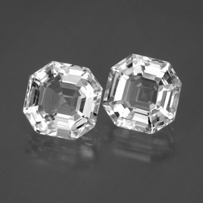 Gemme di Quarzo Bianco trasparente naturale da 9.79 ct, Taglio smeraldo, VVS-VS