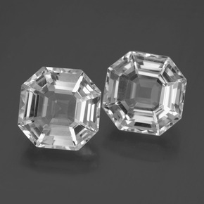 Gemme di Quarzo Bianco naturale da 13.79 ct, Taglio smeraldo, VVS