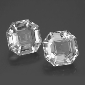 Gemme di Quarzo Bianco naturale da 13.79 ct, Taglio smeraldo, VVS