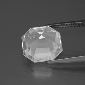 Quarzo Bianco naturale da 7.27 ct, Taglio smeraldo, VVS
