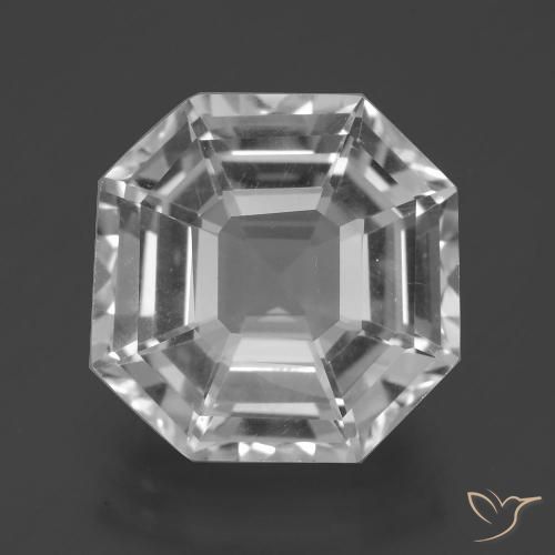 11.33ct Naturale Bianco trasparente Quarzo, Taglio smeraldo, VVS
