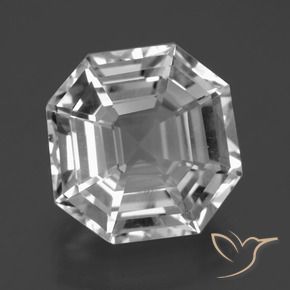 Quarzo Bianco trasparente naturale da 11.33 ct, Ottagonale / Taglio smeraldo, VVS