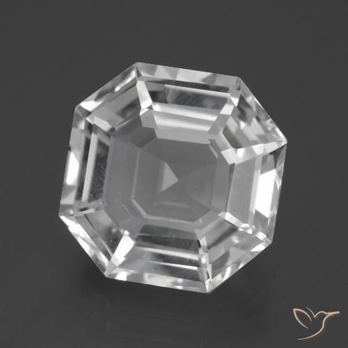 11.03ct Naturale Bianco trasparente Quarzo, Taglio smeraldo, VVS-VS