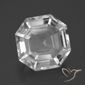 Quarzo Bianco trasparente naturale da 11.03 ct, Ottagonale / Taglio smeraldo, VVS-VS