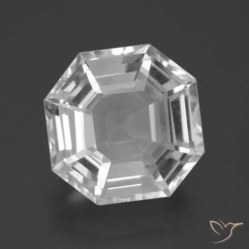 10.64ct Naturale Bianco trasparente Quarzo, Taglio smeraldo, VVS