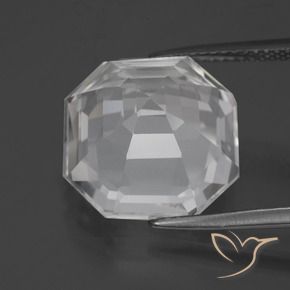 Quarzo Bianco trasparente naturale da 10.26 ct, Ottagonale / Taglio smeraldo, VVS