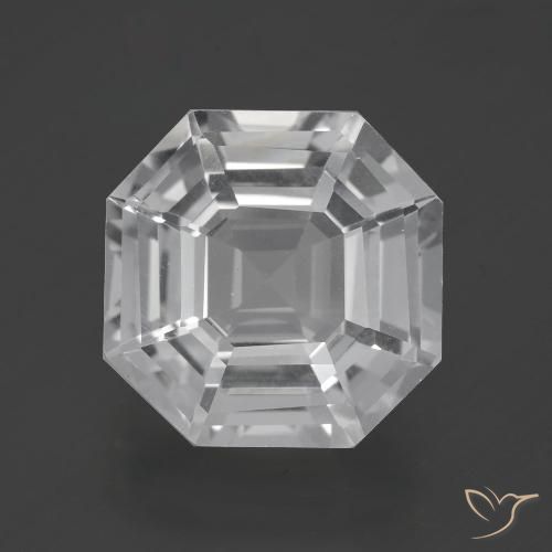 10.02ct Naturale Bianco trasparente Quarzo, Taglio smeraldo, VVS
