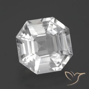 Quarzo Bianco trasparente naturale da 10.02 ct, Ottagonale / Taglio smeraldo, VVS