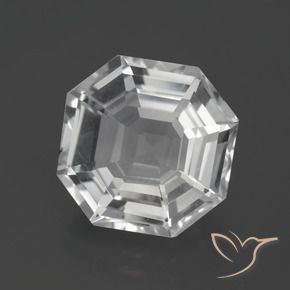 Quarzo Bianco trasparente naturale da 9.73 ct, Ottagonale / Taglio smeraldo, VVS-VS