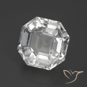 Quarzo Bianco trasparente naturale da 11.12 ct, Ottagonale / Taglio smeraldo, VVS-VS