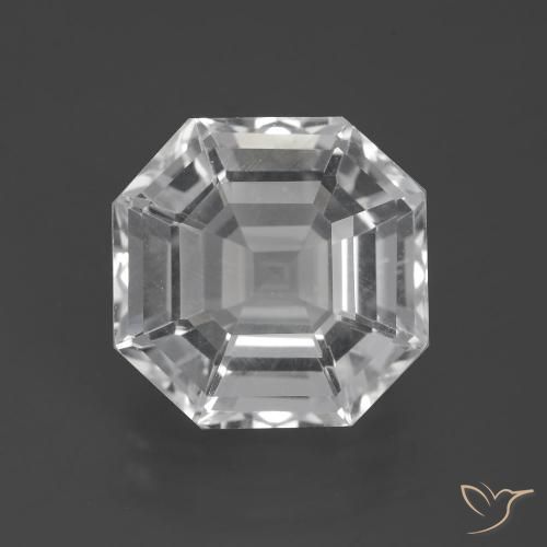 9.63ct Naturale Bianco trasparente Quarzo, Taglio smeraldo, VVS-VS