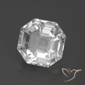 Quarzo Bianco trasparente naturale da 9.63 ct, Ottagonale / Taglio smeraldo, VVS-VS