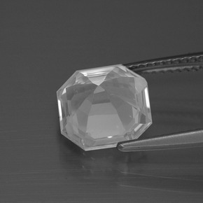 Quarzo Bianco naturale da 3.41 ct, Taglio smeraldo, VVS
