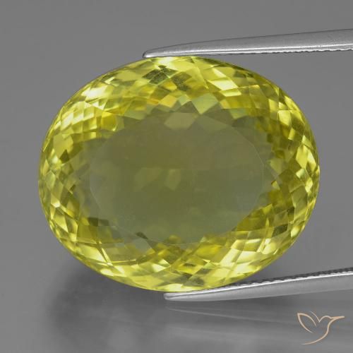 30.47ct Naturale Giallo medio Quarzo, Ovale, VVS