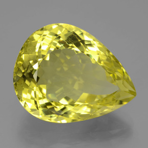 Quarzo Giallo limone naturale da 23.77 ct, Forma a pera, VVS