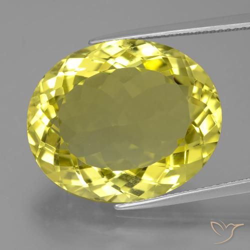 24.07ct Naturale Giallo medio Quarzo, Ovale, VVS
