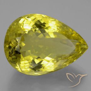 Quarzo Giallo medio naturale da 40.47 ct, Forma a pera, VVS