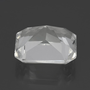 Quarzo naturale bianco da 10,38 ct, taglio smeraldo, VVS