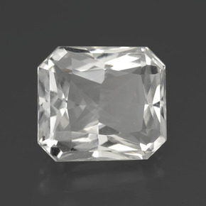 Quarzo Bianco naturale da 8.34 ct, Taglio smeraldo, VVS-VS