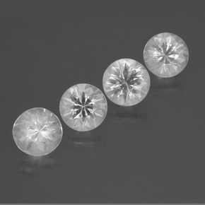 Gemme di Quarzo Bianco naturale da  ct, Taglio rotondo, VVS-VS