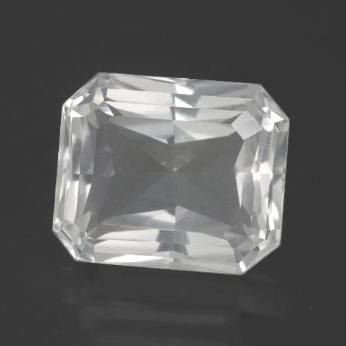 Quarzo naturale bianco da 7,54 ct, taglio smeraldo, VS