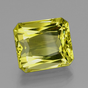 Quarzo naturale giallo da 20,62 ct, taglio smeraldo, VVS