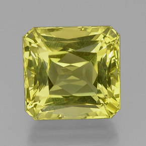 Quarzo naturale giallo da 20,22 ct, taglio smeraldo, VVS