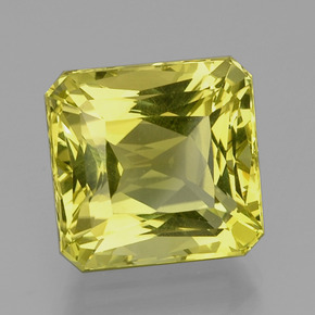 Quarzo naturale giallo da 20,22 ct, taglio smeraldo, VVS