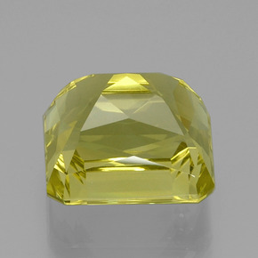 Quarzo naturale giallo da 20,22 ct, taglio smeraldo, VVS