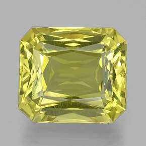 Quarzo naturale giallo da 21,23 ct, taglio smeraldo, VVS