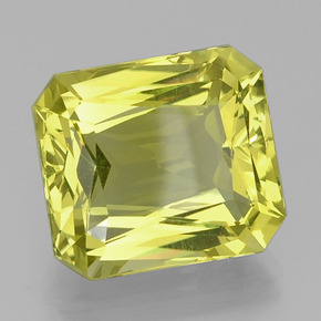 Quarzo naturale giallo da 21,23 ct, taglio smeraldo, VVS
