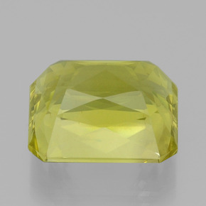Quarzo naturale giallo da 21,23 ct, taglio smeraldo, VVS