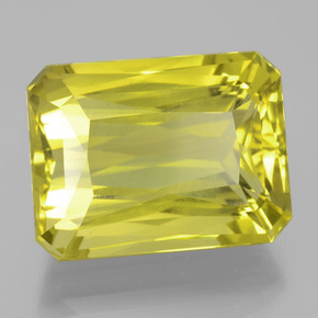 Quarzo naturale giallo da 27,44 ct, taglio smeraldo, VVS-VS