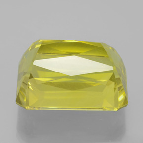 Quarzo naturale giallo da 27,44 ct, taglio smeraldo, VVS-VS